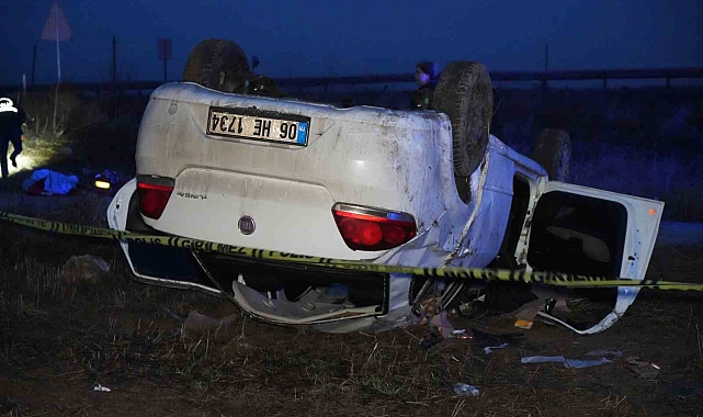 Ankara'da takla atan otomobil hurdaya döndü: 1 ölü, 4 yaralı