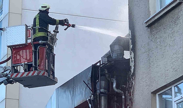 Karaman'da restoranın bacasında çıkan yangın korkuttu