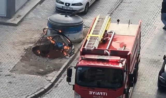 Konya'da çöp konteynerinde yangın