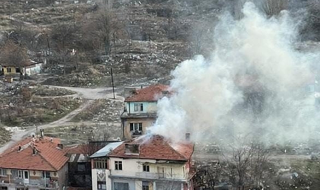 Ankara'da bina yangını