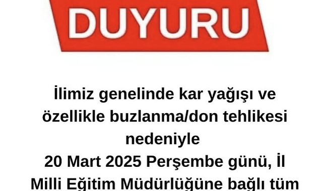 Karaman’da Eğitime 1 Gün Ara Verildi