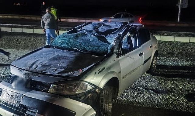 Kontrolden çıkan otomobil takla attı: 2 yaralı