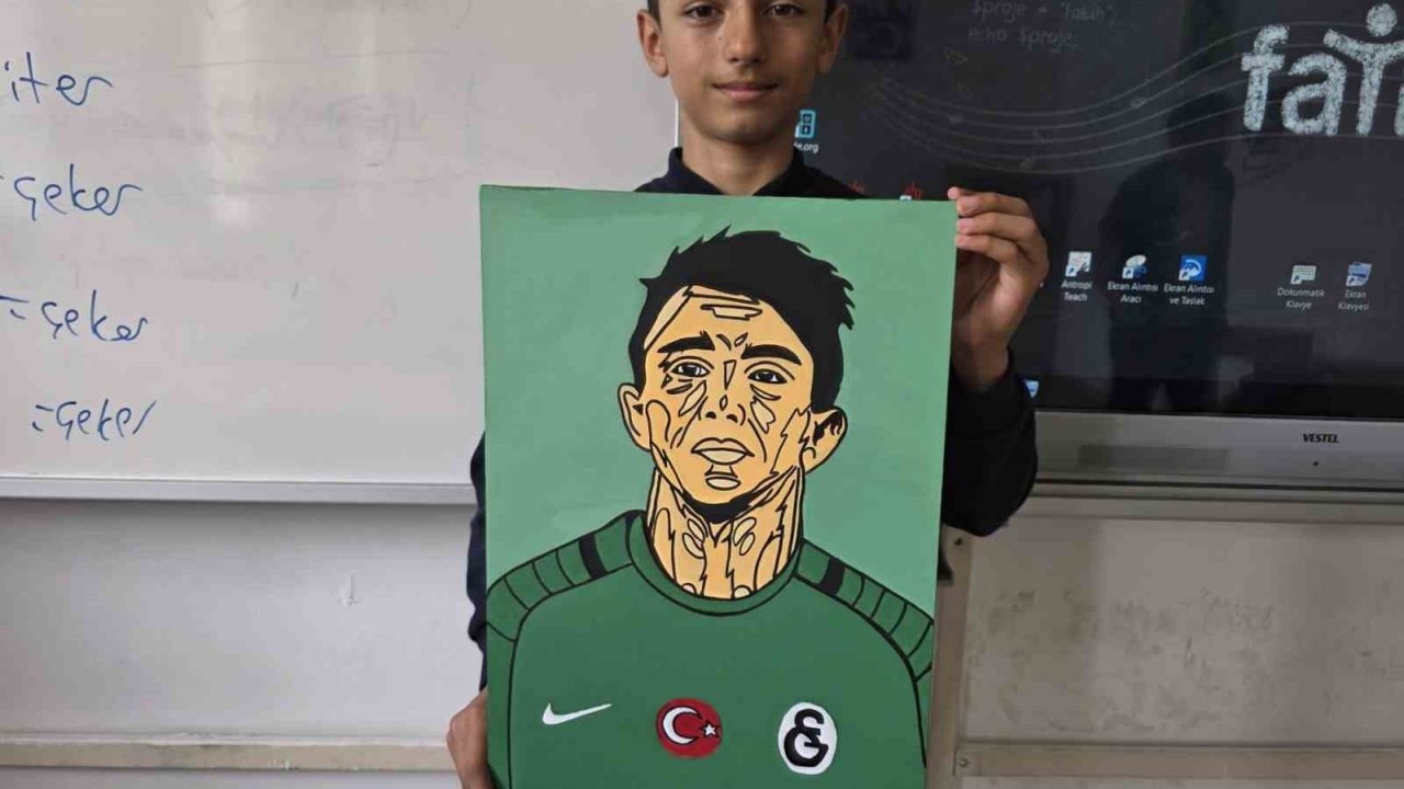 Hayran kalbiyle çizdi: 12 yaşındaki Ünal’ın en büyük hayali Muslera’ya resmini vermek