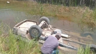 Sulama kanalına düşen otomobilin sürücüsü hayatını kaybetti