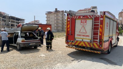 Karaman'da Park Halindeki Araç Alev Alev: İtfaiye Müdahale Etti