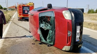 Konya'nın Kulu İlçesinde Otomobil Devrildi: 4 Yaralı