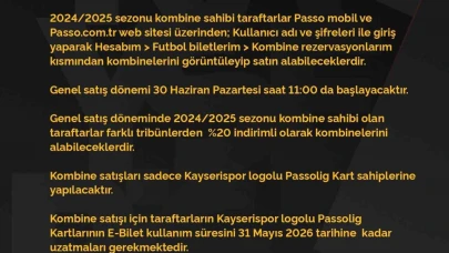Kayserispor, kombine bilet fiyatlarını belirledi
