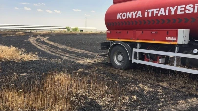 Kulu'da 35 Dekarlık Buğday Tarlası Yandı