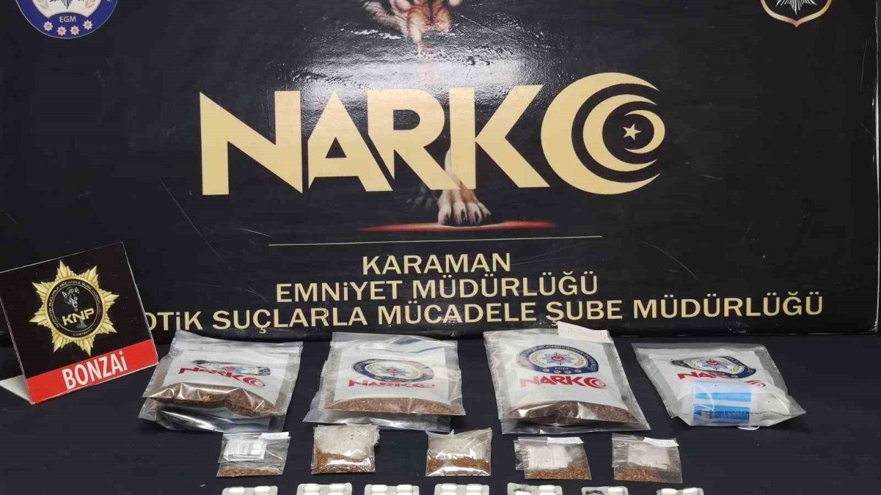 Karaman'da Asayiş Uygulamaları: 10 Tutuklama, Uyuşturucu ve Silah Ele Geçirildi