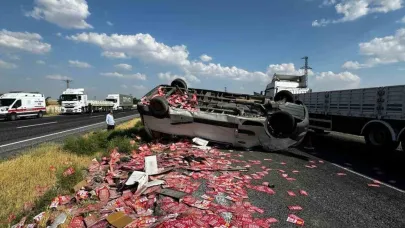 Konya’da minibüs takla attı: 4 yaralı