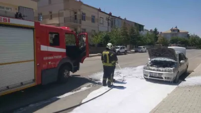 Karaman’da oto yangını