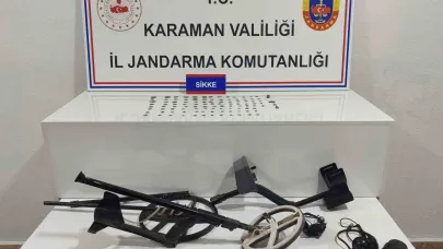 Karaman’da uyuşturucu ile tarihi eserler ele geçirildi