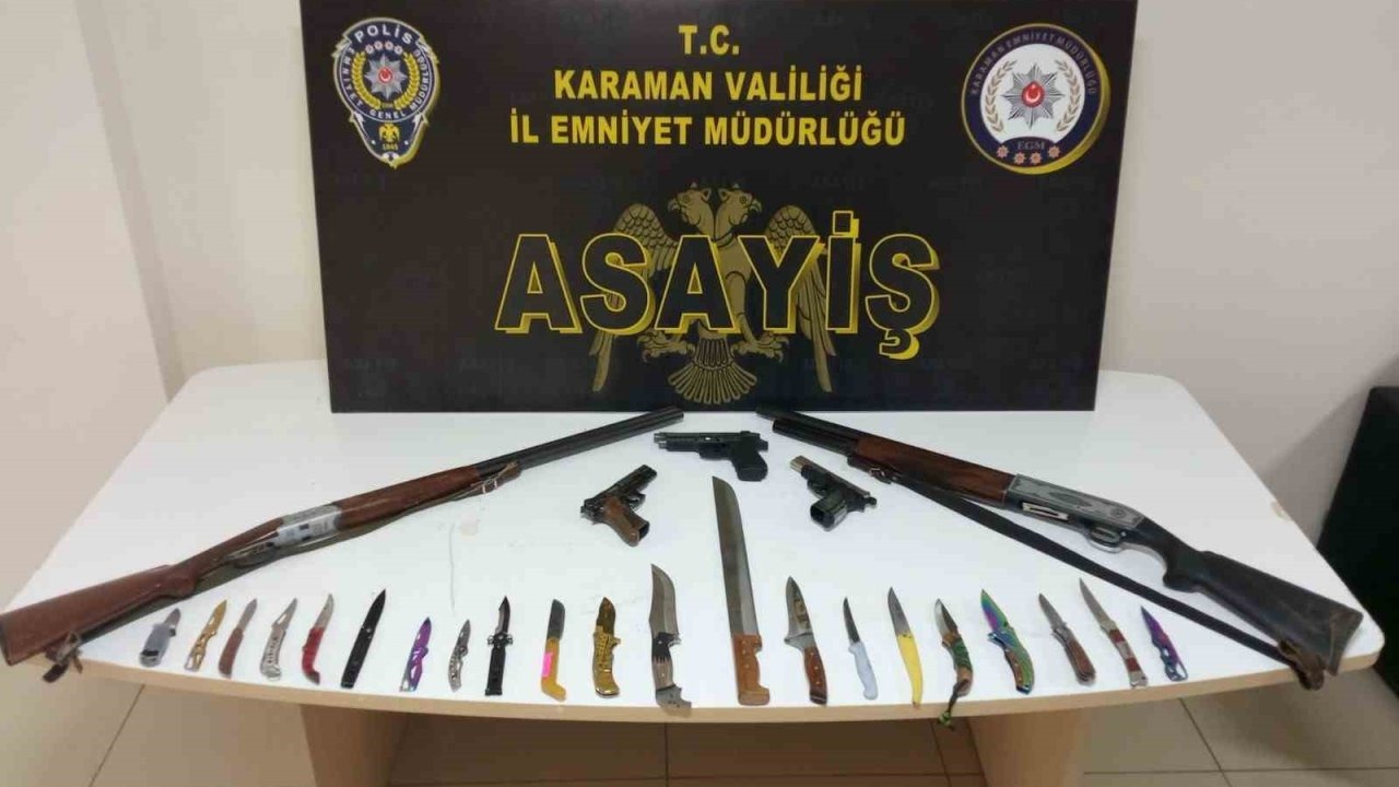 Karaman’da uyuşturucu ve silahlar ele geçirildi: 13 kişi tutuklandı
