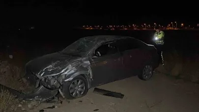 Karaman’da otomobil tarla yoluna takla attı: 1 yaralı