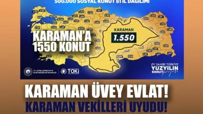 500 Bin Konutta Karaman’a Sadece 1550 Ev!