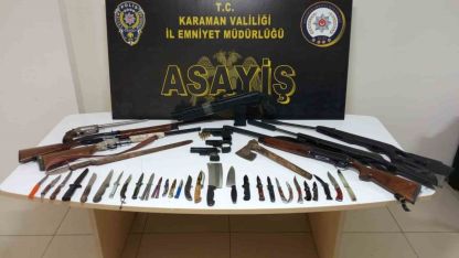Karaman’da uyuşturucu ve ruhsatsız silahlar ele geçirildi: 8 kişi tutuklandı