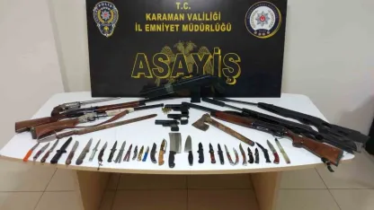 Karaman’da uyuşturucu ve ruhsatsız silahlar ele geçirildi: 8 kişi tutuklandı