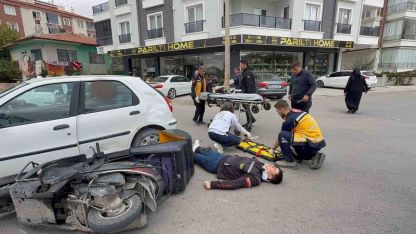 Motosiklet ile otomobil çarpıştı: 1 yaralı