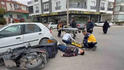 Motosiklet ile otomobil çarpıştı: 1 yaralı