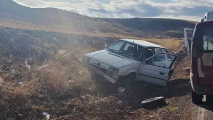 Otomobil şarampole devrildi: 2 yaralı