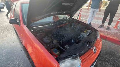 Karaman'da Alev Topuna Dönen Otomobile İlk Müdahaleyi Cinayet Masası Dedektifleri Yaptı!