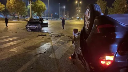 Kayseri’de kazaya karışan otomobil takla attı: 2 yaralı