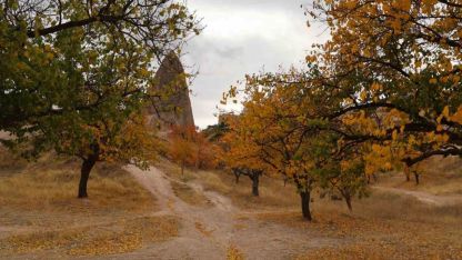 Kapadokya’daki renk cümbüşü dron ile görüntülendi