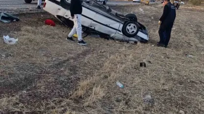 Konya’da otomobil araziye devrildi: 5 yaralı