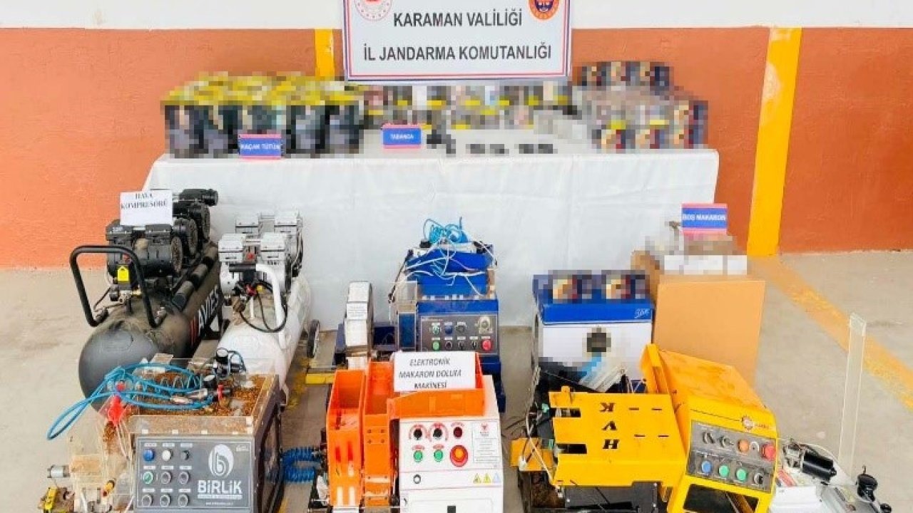 Karaman’da 35 bin 100 adet makaron ele geçirildi