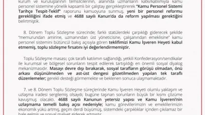 Memur-Sen Başkanlar Kurulu: "Türkiye Yüzyılı’na yakışır, 4688 sayılı Kanunu’nda ivedi reform yapılması çağrısında bulunuyoruz"