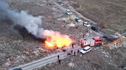 Karaman’da boş arazide çıkan yangını itfaiye söndürdü