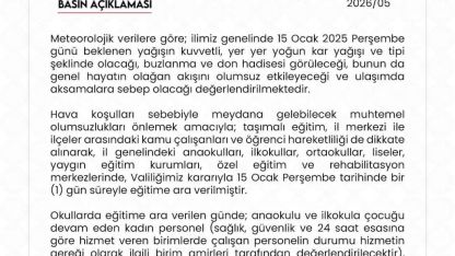 Niğde’de 1 gün okullar tatil