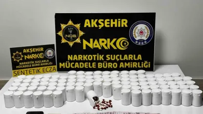 Akşehir’de uyuşturucu operasyonu: 5 bin 500 hap ele geçirildi