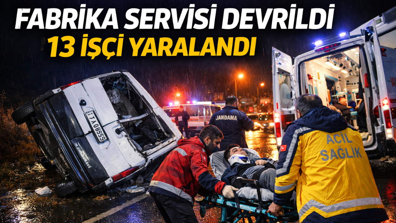 Fabrika Servisi Devrildi: 13 İşçi Yaralandı
