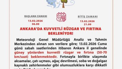 Ankara için fırtına uyarısı