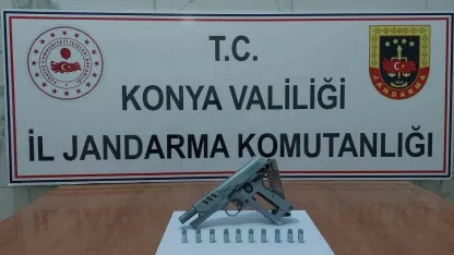 Konya’da çok sayıda silah ve silah parçası ele geçirildi: 1 tutuklama