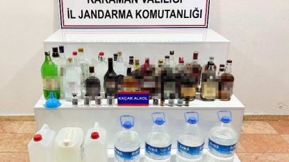 Karaman’da kaçak alkol ele geçirildi