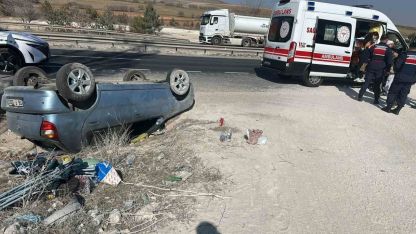 Sivrihisar’da otomobil takla attı: 2 yaralı