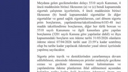 SGK açıkladı: Son ödeme süresi 7 Nisan’a uzatıldı