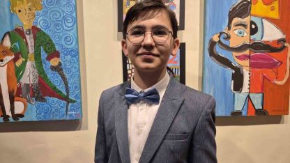 12 yaşındaki Egemen’in resim sergisi