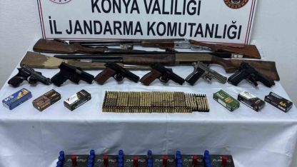 Konya’da jandarma çok sayıda silah ve silah parçası ele geçirdi: 3 tutuklama