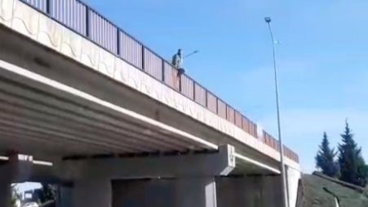 Çevre yolunda intihar girişimi trafiği durma noktasına getirdi