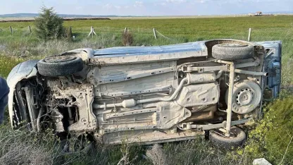 Kontrolden çıkan araç takla attı: 1 yaralı