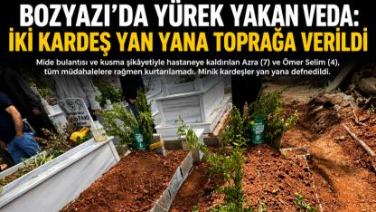 Bozyazı’da Yürek Yakan Veda: İki Kardeş Yan Yana Defnedildi