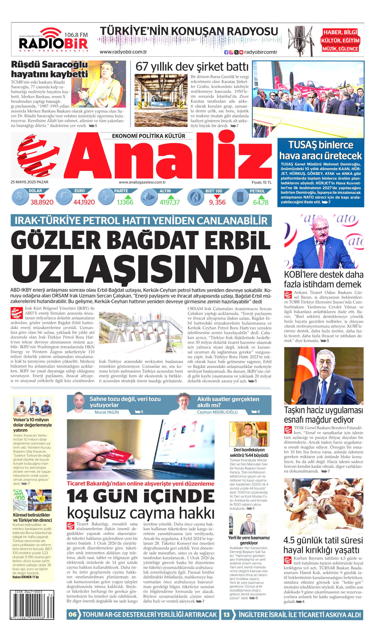 ANALİZ Gazete Manşeti