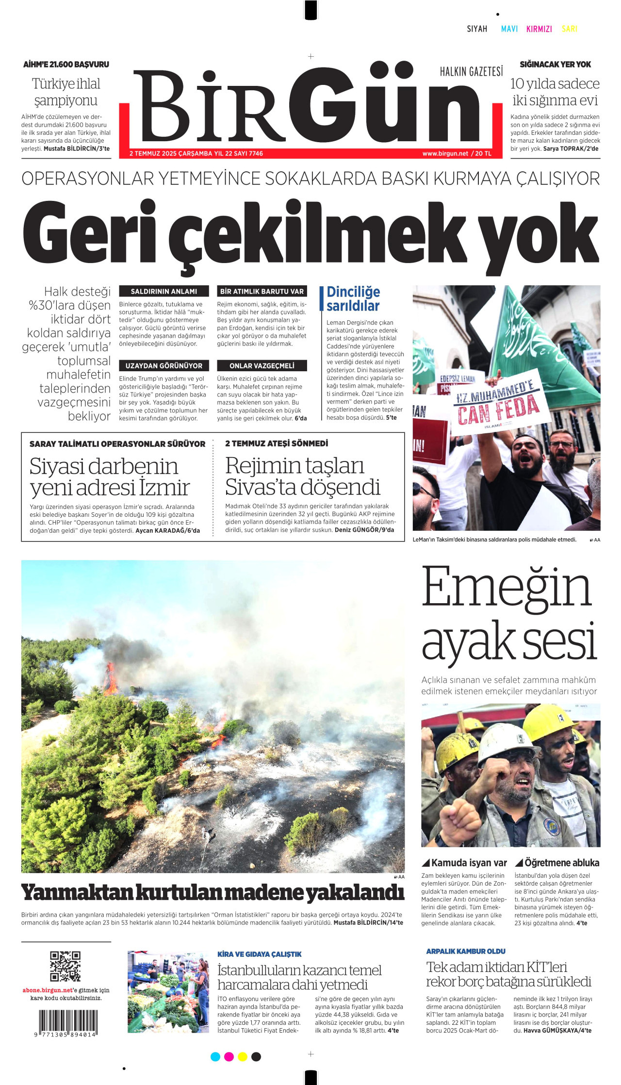 BİRGÜN Gazete Manşeti