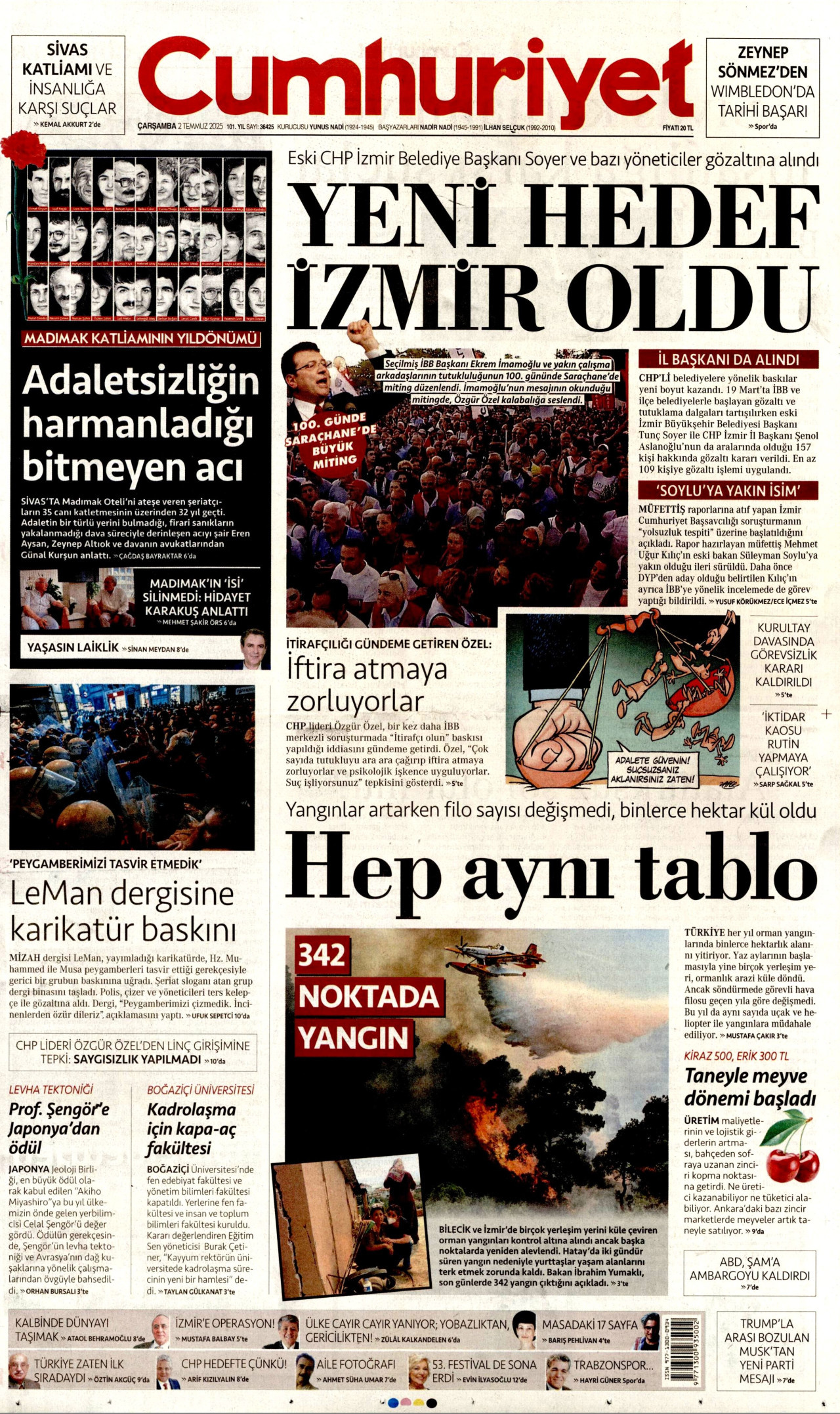 CUMHURİYET Gazete Manşeti