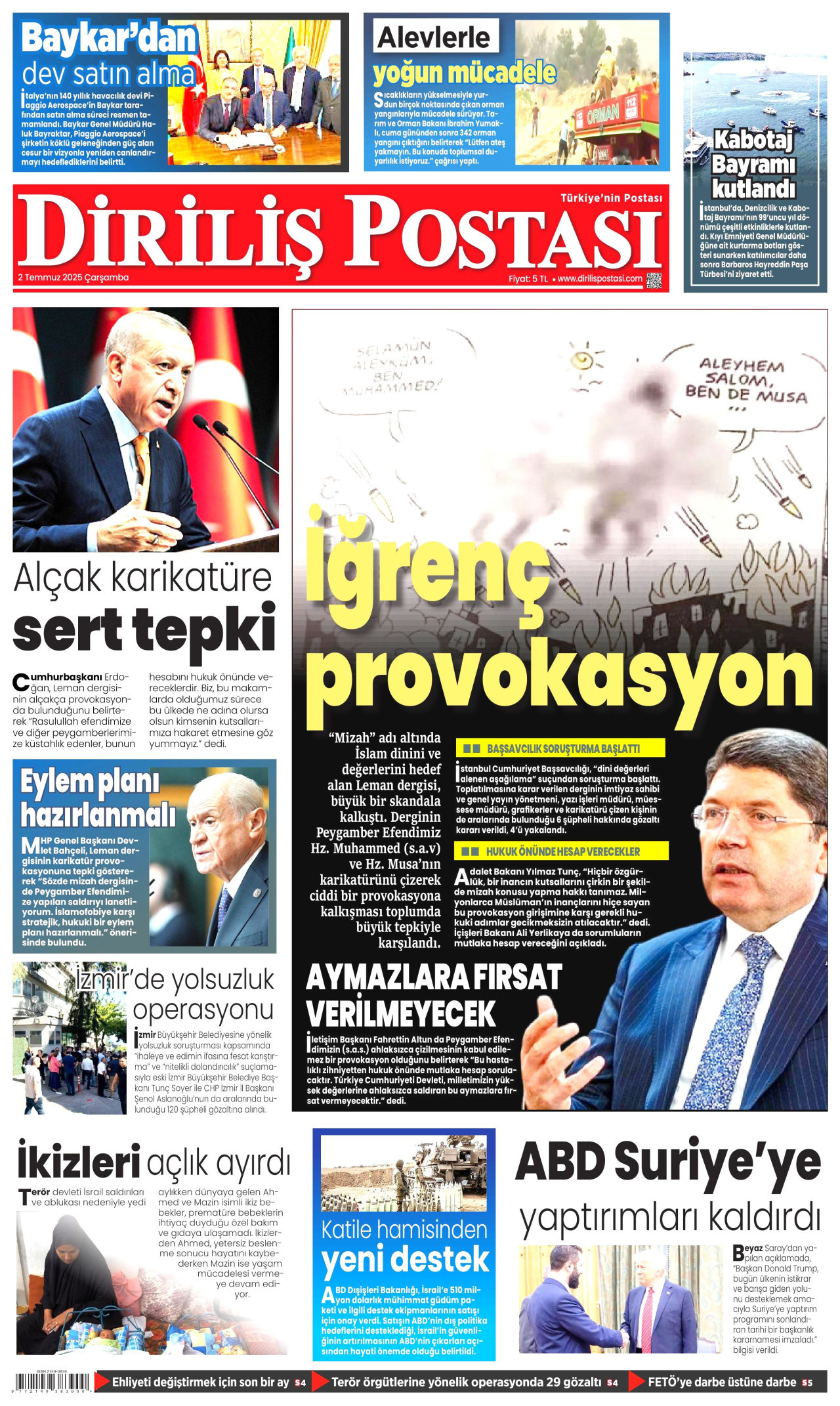 DİRİLİŞ POSTASI Gazete Manşeti