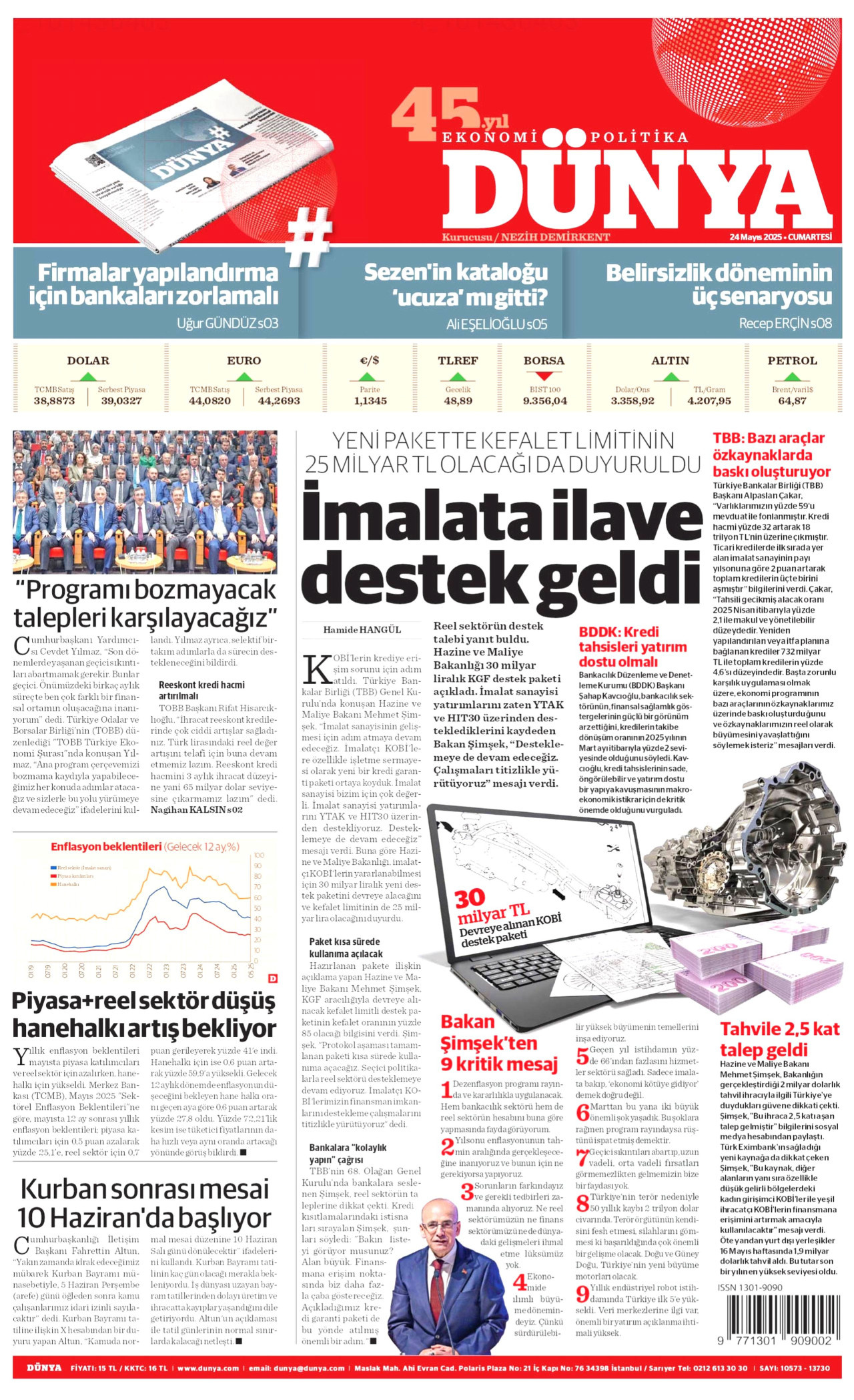 DÜNYA Gazete Manşeti