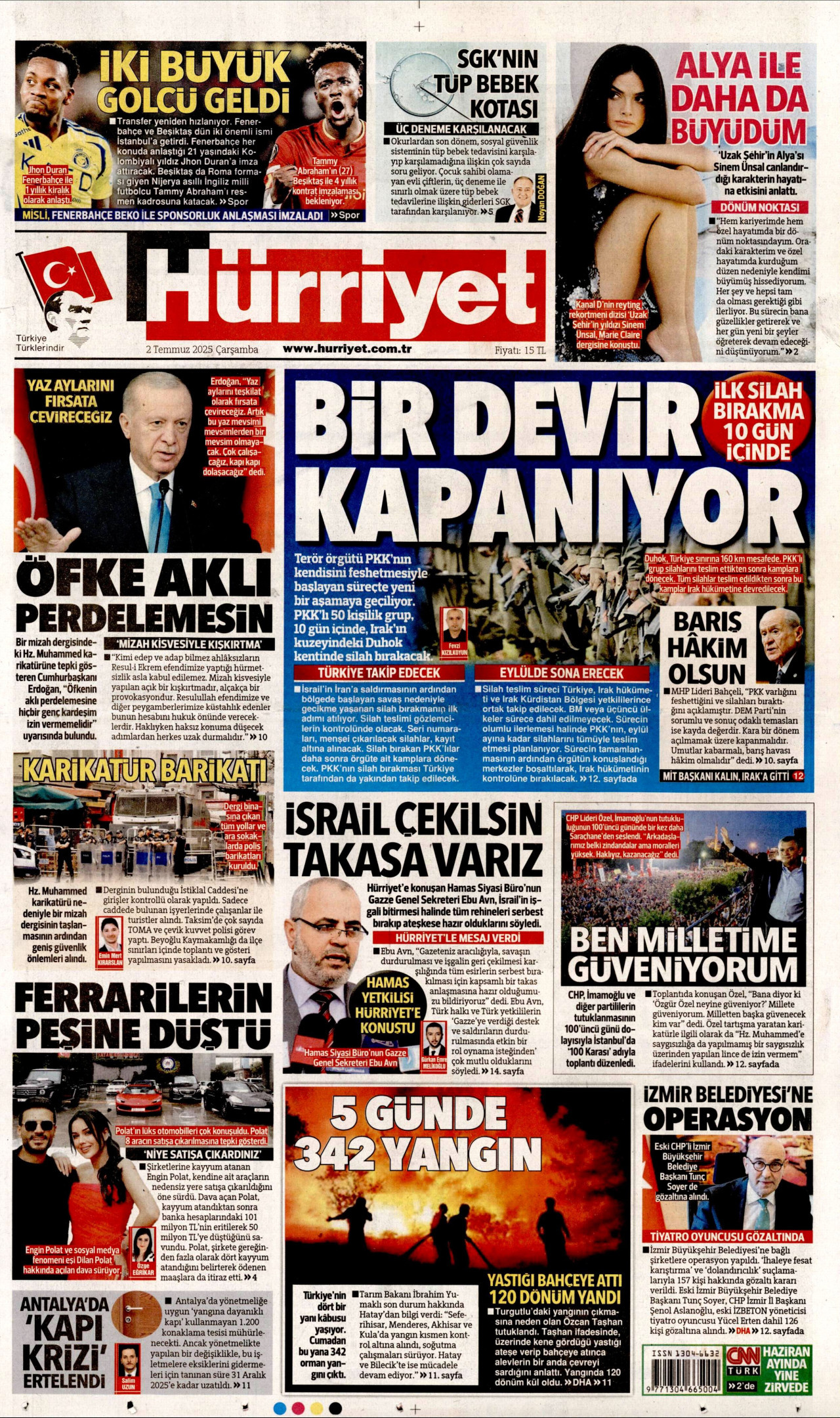 HÜRRİYET Gazete Manşeti